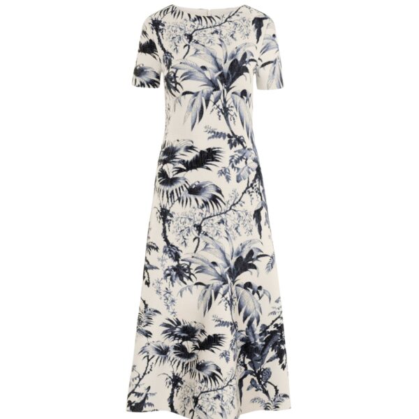 Oscar de la Renta Chiné Palm Leaves Knit Dress - Dresses - American Luxury Evening Wear at Coveti