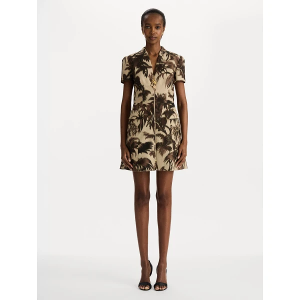 Oscar de la Renta Chiné Palm Leaves Tweed Dress - Dresses - American Luxury Evening Wear at Coveti
