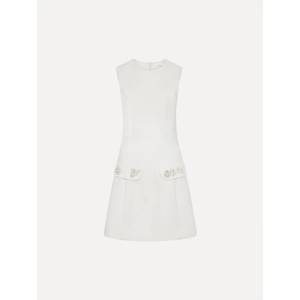 Oscar de la Renta Crystal Floral Embroidered Cocktail Dress - Dresses - American Luxury Evening Wear at Coveti