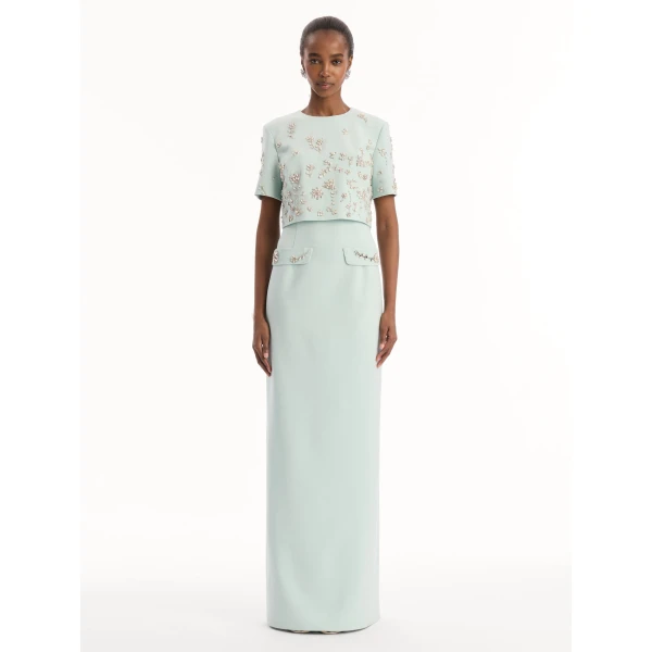Oscar de la Renta Crystal Floral Embroidered Gown - Dresses - American Luxury Evening Wear at Coveti