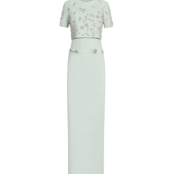 Oscar de la Renta Crystal Floral Embroidered Gown - Dresses - American Luxury Evening Wear at Coveti