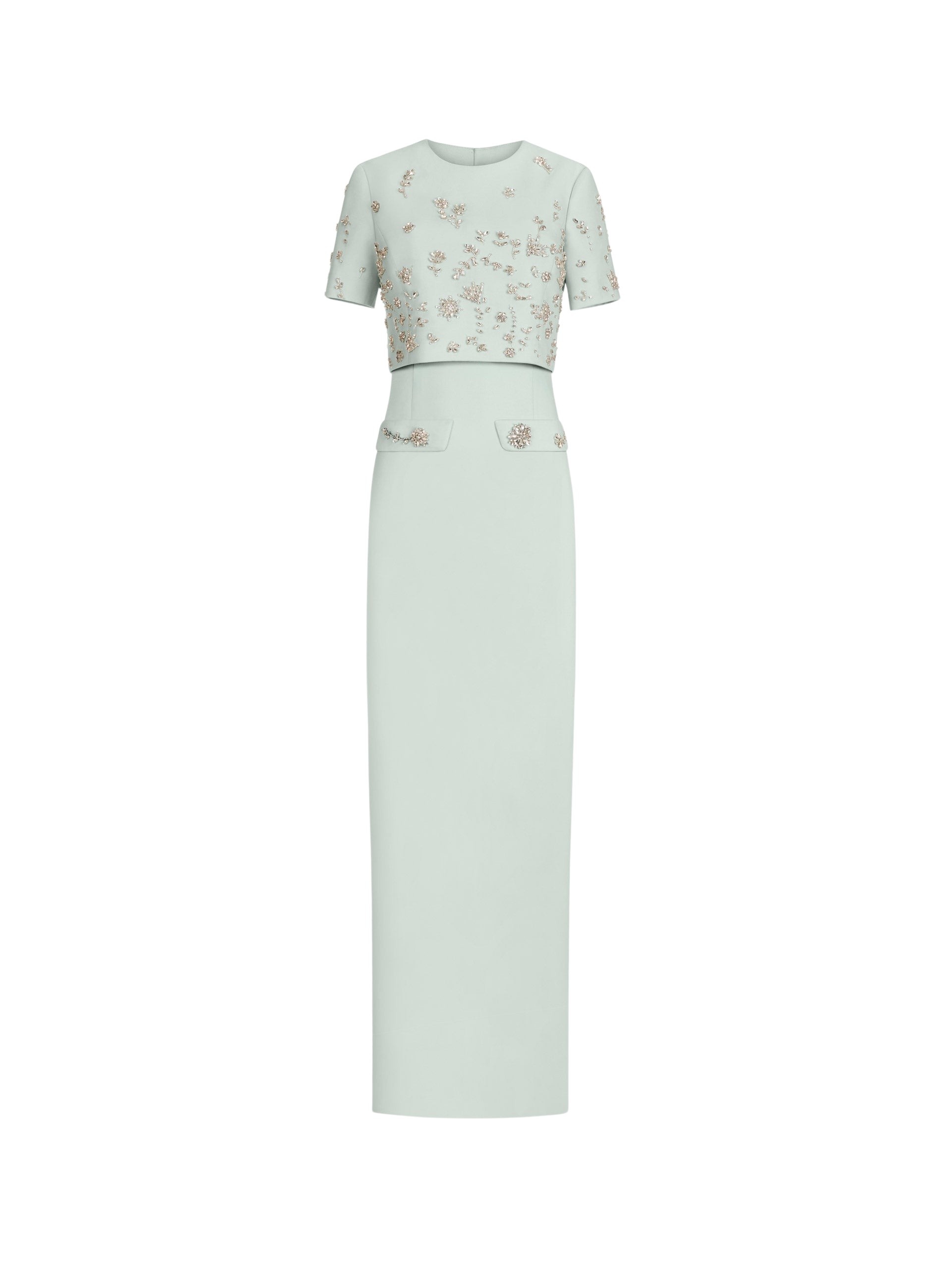 Oscar de la Renta Crystal Floral Embroidered Gown - Dresses - American Luxury Evening Wear at Coveti