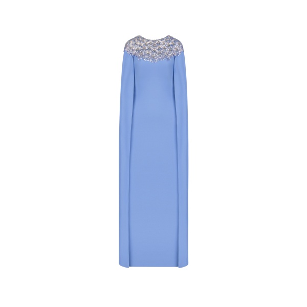 Oscar de la Renta Crystal & Glass Embroidered Caftan