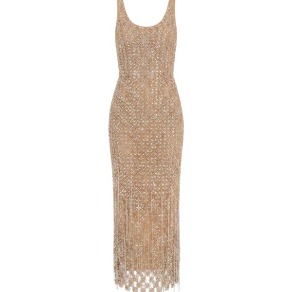 Oscar de la Renta Crystal & Glass Embroidered Cocktail Dress - Dresses - American Luxury Evening Wear at Coveti