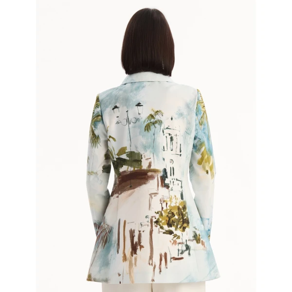 Oscar de la Renta Dominican Landscape Cotton Poplin Coat - Coats - American Luxury Evening Wear at Coveti
