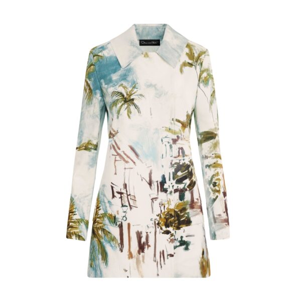 Oscar de la Renta Dominican Landscape Cotton Poplin Coat - Coats - American Luxury Evening Wear at Coveti