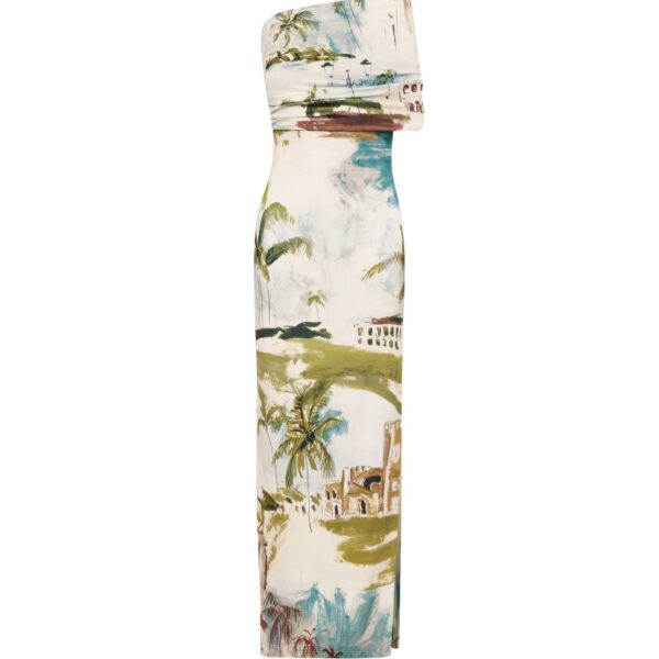 Oscar de la Renta Dominican Landscape Jersey Gown - Dresses - American Luxury Evening Wear at Coveti