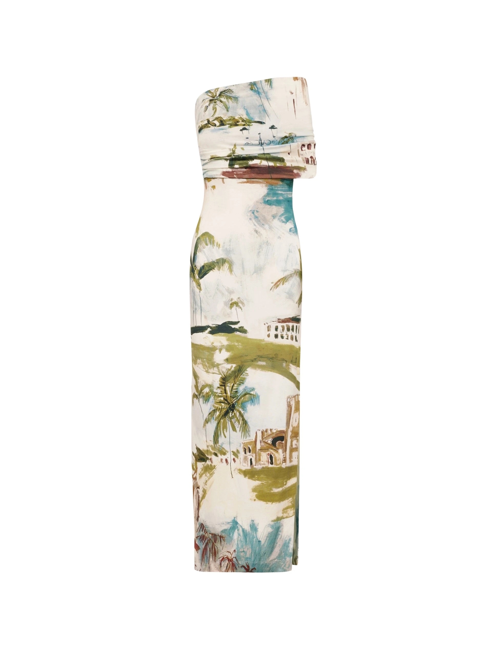 Oscar de la Renta Dominican Landscape Jersey Gown - Dresses - American Luxury Evening Wear at Coveti