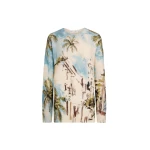 Oscar de la Renta Dominican Landscape Oversized Pullover - Knitwear - American Luxury Evening Wear at Coveti