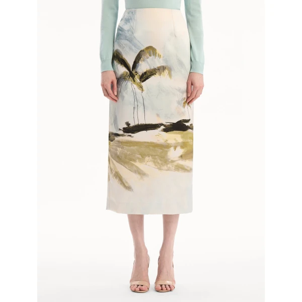 Oscar de la Renta Dominican Landscape Pencil Skirt - Skirts - American Luxury Evening Wear at Coveti