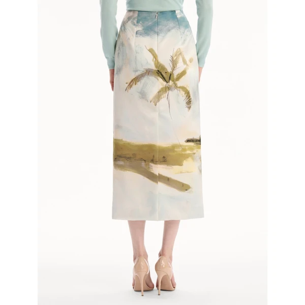 Oscar de la Renta Dominican Landscape Pencil Skirt - Skirts - American Luxury Evening Wear at Coveti