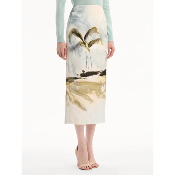 Oscar de la Renta Dominican Landscape Pencil Skirt - Skirts - American Luxury Evening Wear at Coveti