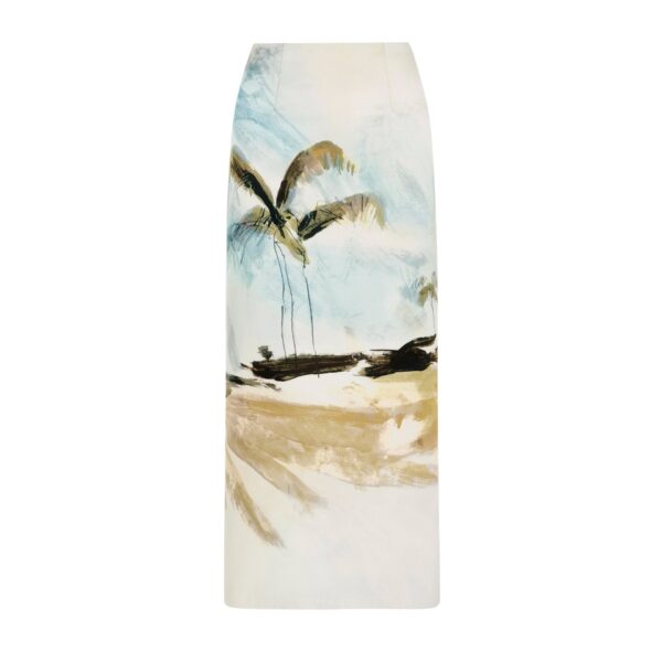 Oscar de la Renta Dominican Landscape Pencil Skirt - Skirts - American Luxury Evening Wear at Coveti