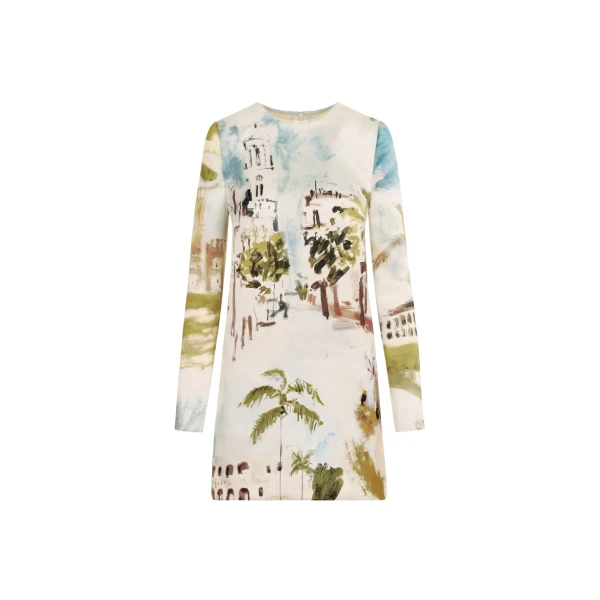 Oscar de la Renta Dominican Landscape Shift Dress
