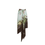 Oscar de la Renta Dominican Mixed-Floral Fringe Skirt - Skirts - American Luxury Evening Wear at Coveti