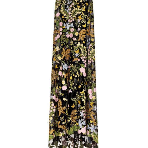 Oscar de la Renta Dominican Mixed-Floral Guipure Caftan - Kimono - American Luxury Evening Wear at Coveti