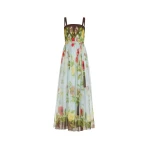 Oscar de la Renta Dominican Mixed-Floral Silk Chiffon Gown - Dresses - American Luxury Evening Wear at Coveti