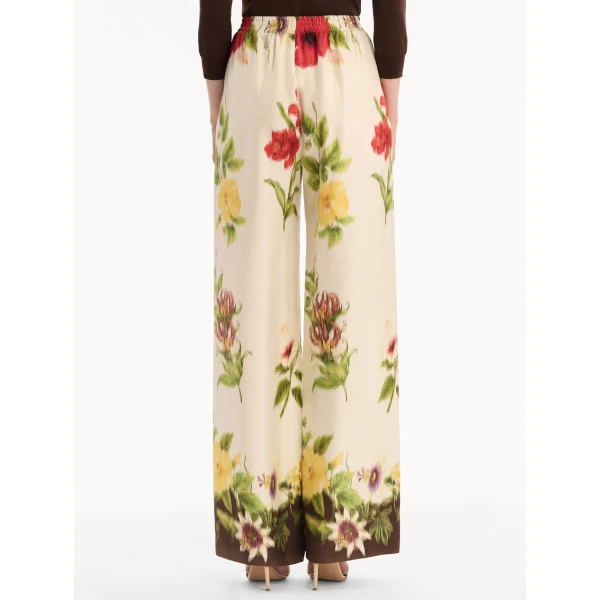 Oscar de la Renta Dominican Mixed-Floral Wide Leg Pant - Pants - American Luxury Evening Wear at Coveti