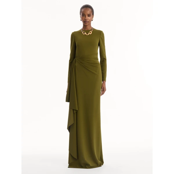 Oscar de la Renta Drape-Detail Jersey Gown - Dresses - American Luxury Evening Wear at Coveti