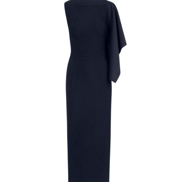 Oscar de la Renta Hibiscus Brooch Knit Dress - Dresses - American Luxury Evening Wear at Coveti