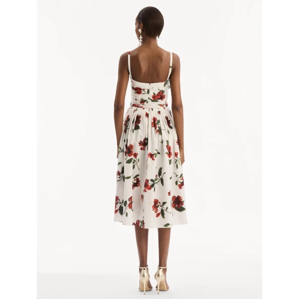 Oscar de la Renta Hibiscus Cotton Poplin Dress - Dresses - American Luxury Evening Wear at Coveti