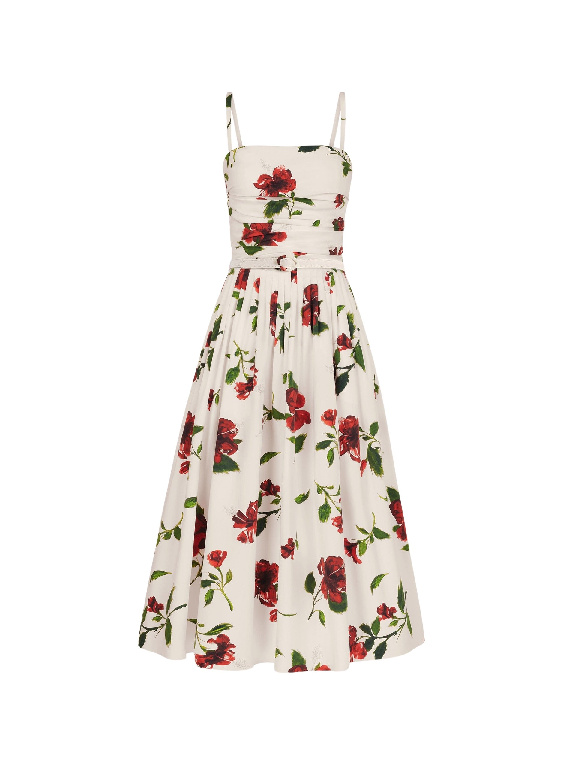 Oscar de la Renta Hibiscus Cotton Poplin Dress - Dresses - American Luxury Evening Wear at Coveti