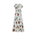 Oscar de la Renta Hibiscus Cotton Poplin Wrap Dress