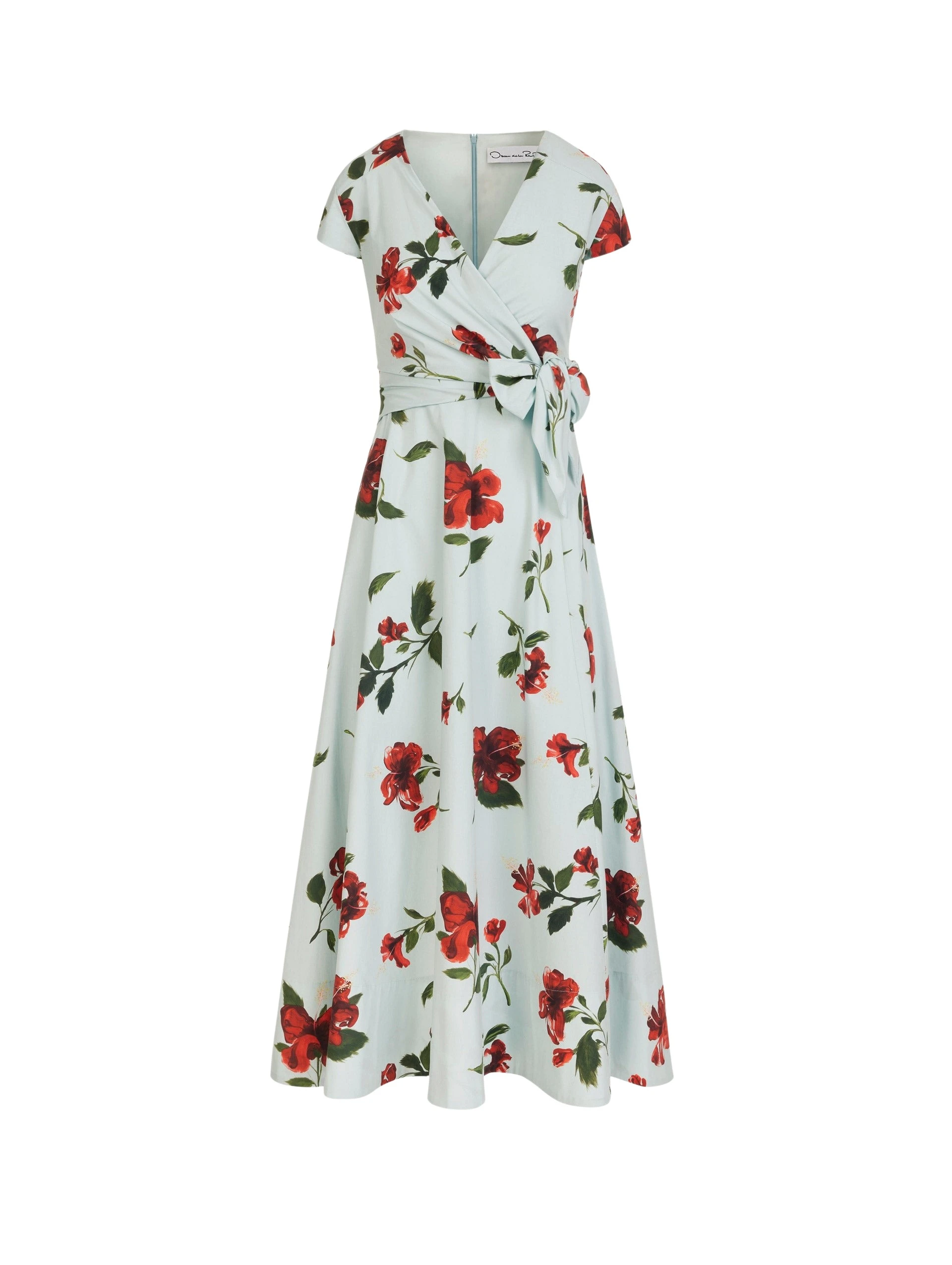 Oscar-de-la-Renta-Hibiscus-Cotton-Poplin-Wrap-Dress32157_nobg Oscar de la Renta Hibiscus Cotton Poplin Wrap Dress