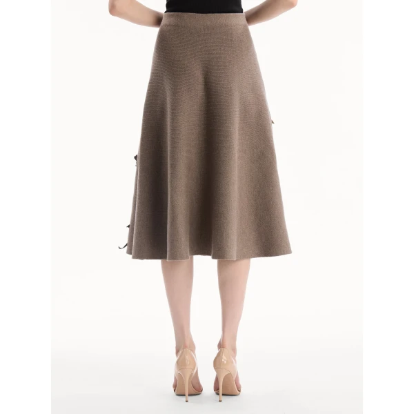Oscar de la Renta Hibiscus Embroidered Knit Skirt - Skirts - American Luxury Evening Wear at Coveti