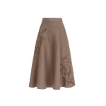 Oscar de la Renta Hibiscus Embroidered Knit Skirt - Skirts - American Luxury Evening Wear at Coveti