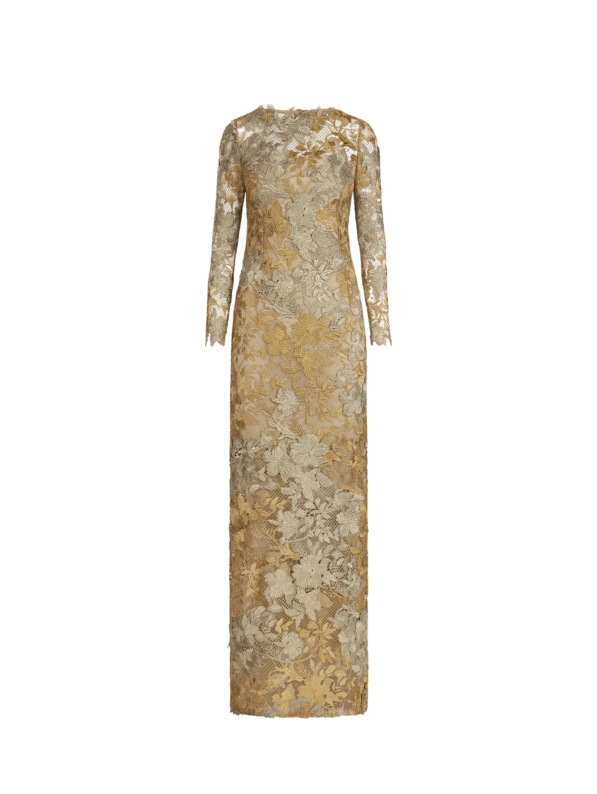 Oscar-de-la-Renta-Hibiscus-Metallic-Guipure-Gown92185_nobg Oscar de la Renta Hibiscus Metallic Guipure Gown