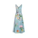 Oscar de la Renta Mixed Botanical Cotton Poplin Dress