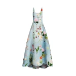 Oscar de la Renta Mixed Botanical Faille Gown