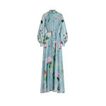Oscar de la Renta Mixed Botanical Silk Twill Caftan