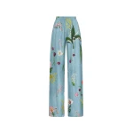 Oscar de la Renta Mixed Botanical Silk Twill Pant