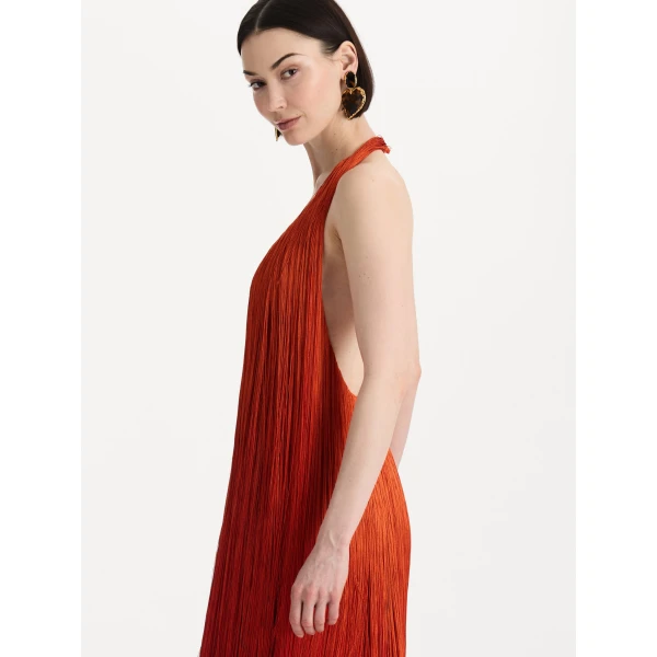 Oscar de la Renta Ombré Fringe Gown - Dresses - American Luxury Evening Wear at Coveti