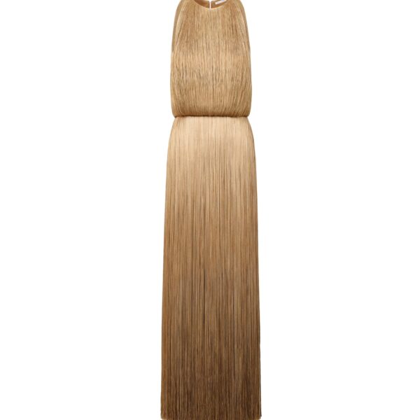 Oscar de la Renta Ombré Fringe Sleeveless Gown - Dresses - American Luxury Evening Wear at Coveti