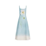 Oscar de la Renta Ombré Peony Faille Dress