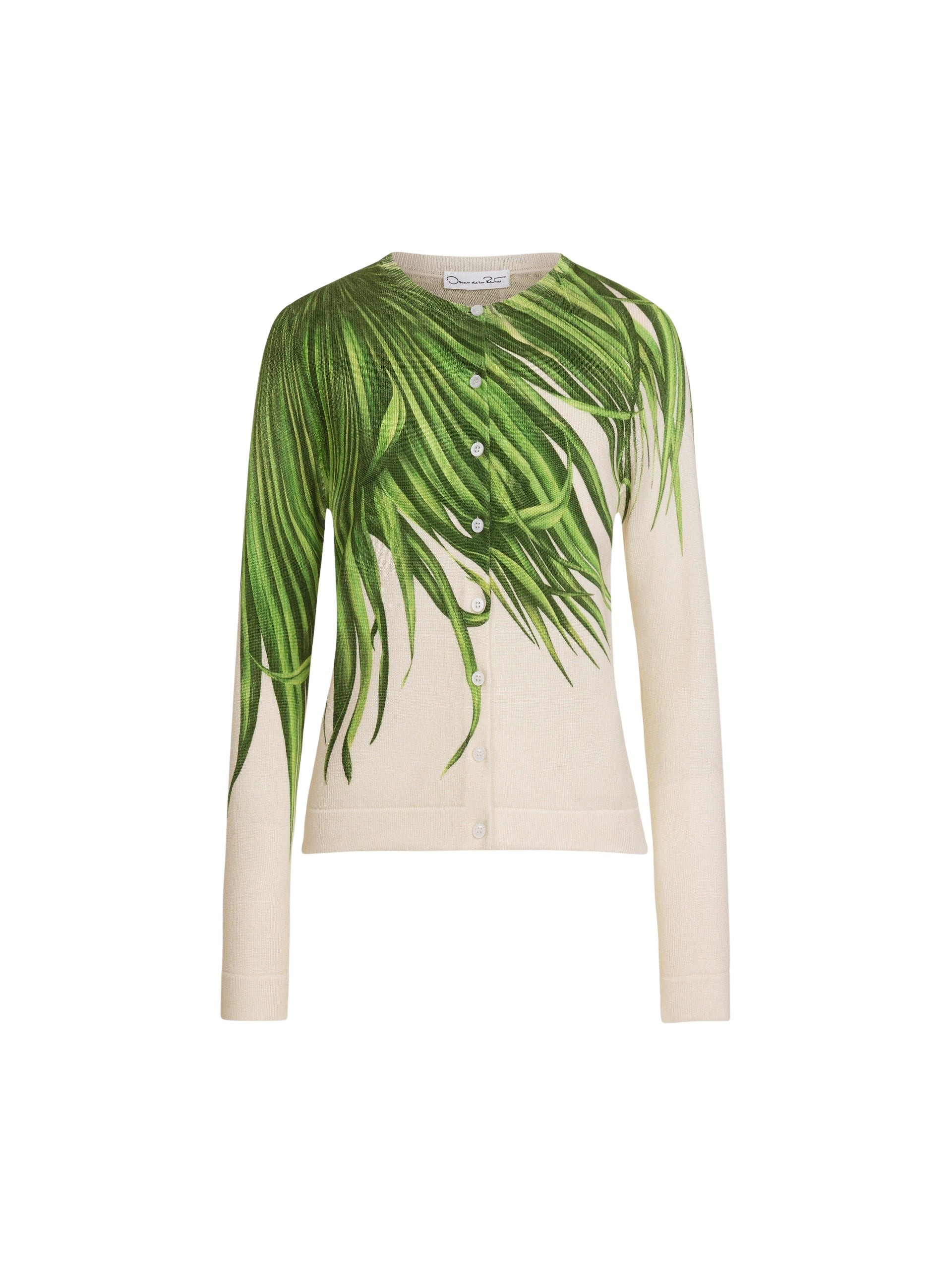 Oscar de la Renta Palm Leaves Cardigan - Knitwear - American Luxury Evening Wear at Coveti