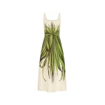 Oscar de la Renta Palm Leaves Cotton Poplin Dress - Dresses - American Luxury Evening Wear at Coveti