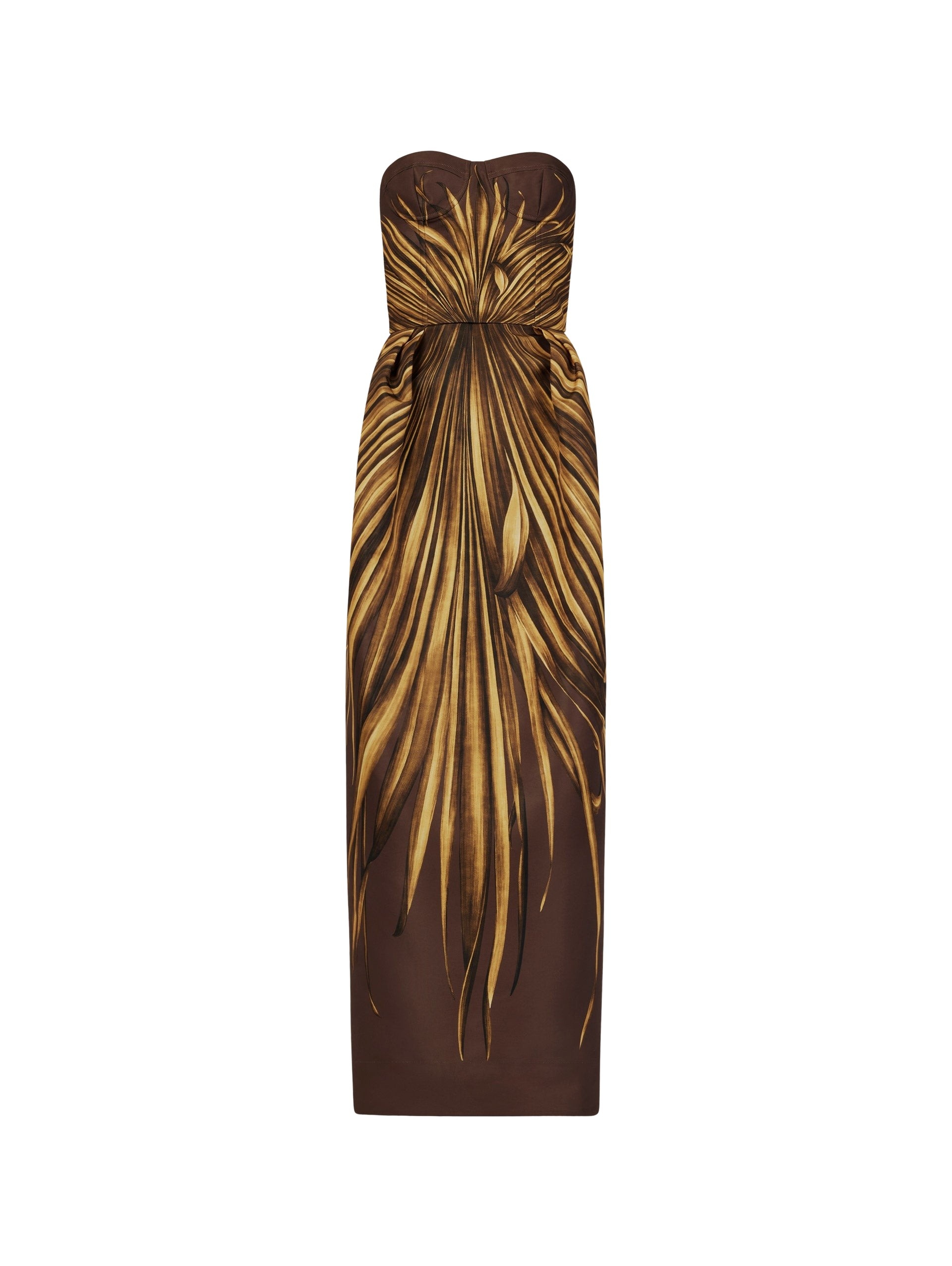 Oscar de la Renta Palm Leaves Faille Gown - Dresses - American Luxury Evening Wear at Coveti