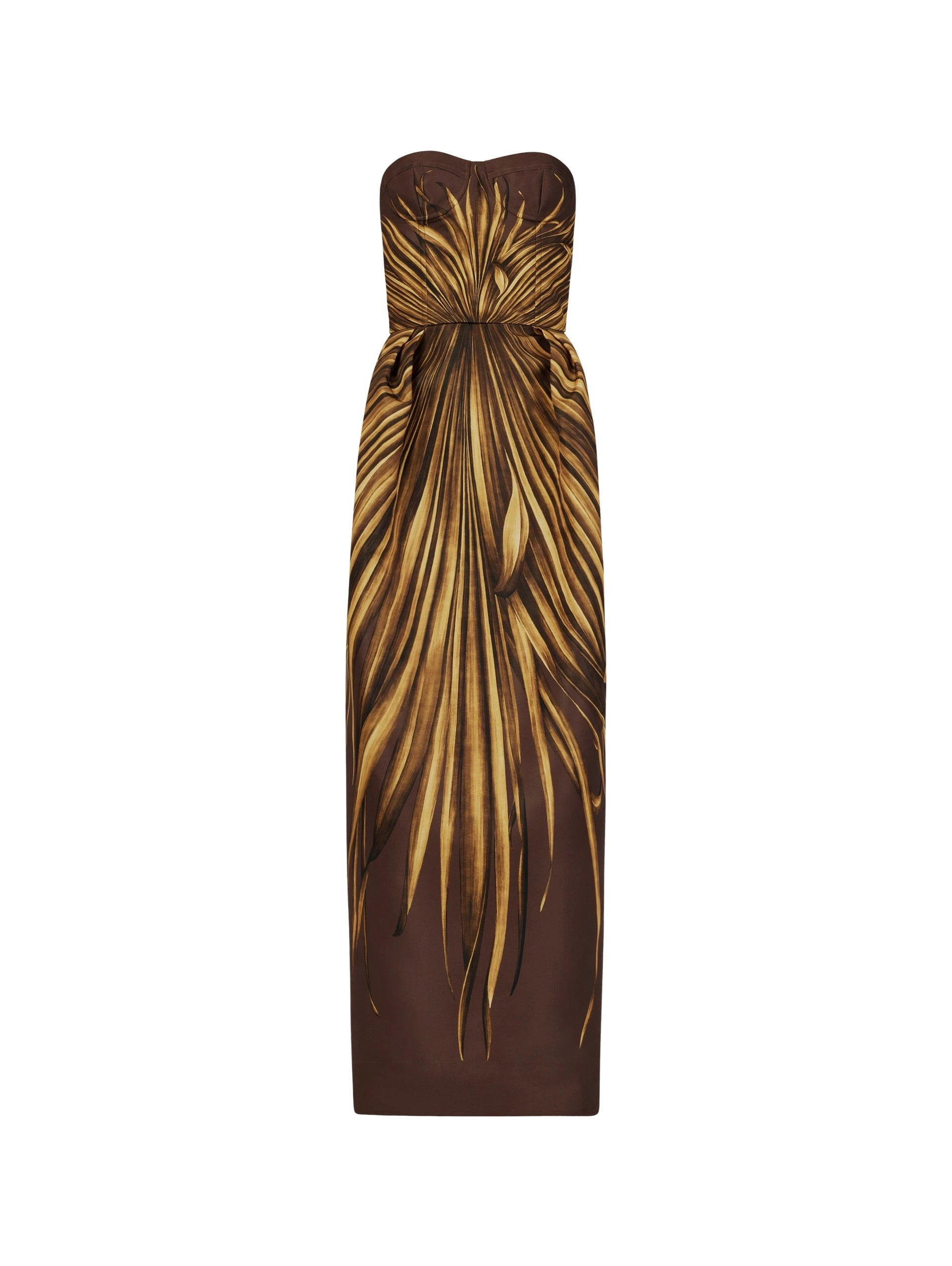 Oscar-de-la-Renta-Palm-Leaves-Faille-Gown67644_nobg Oscar de la Renta Palm Leaves Faille Gown - Dresses - American Luxury Evening Wear at Coveti