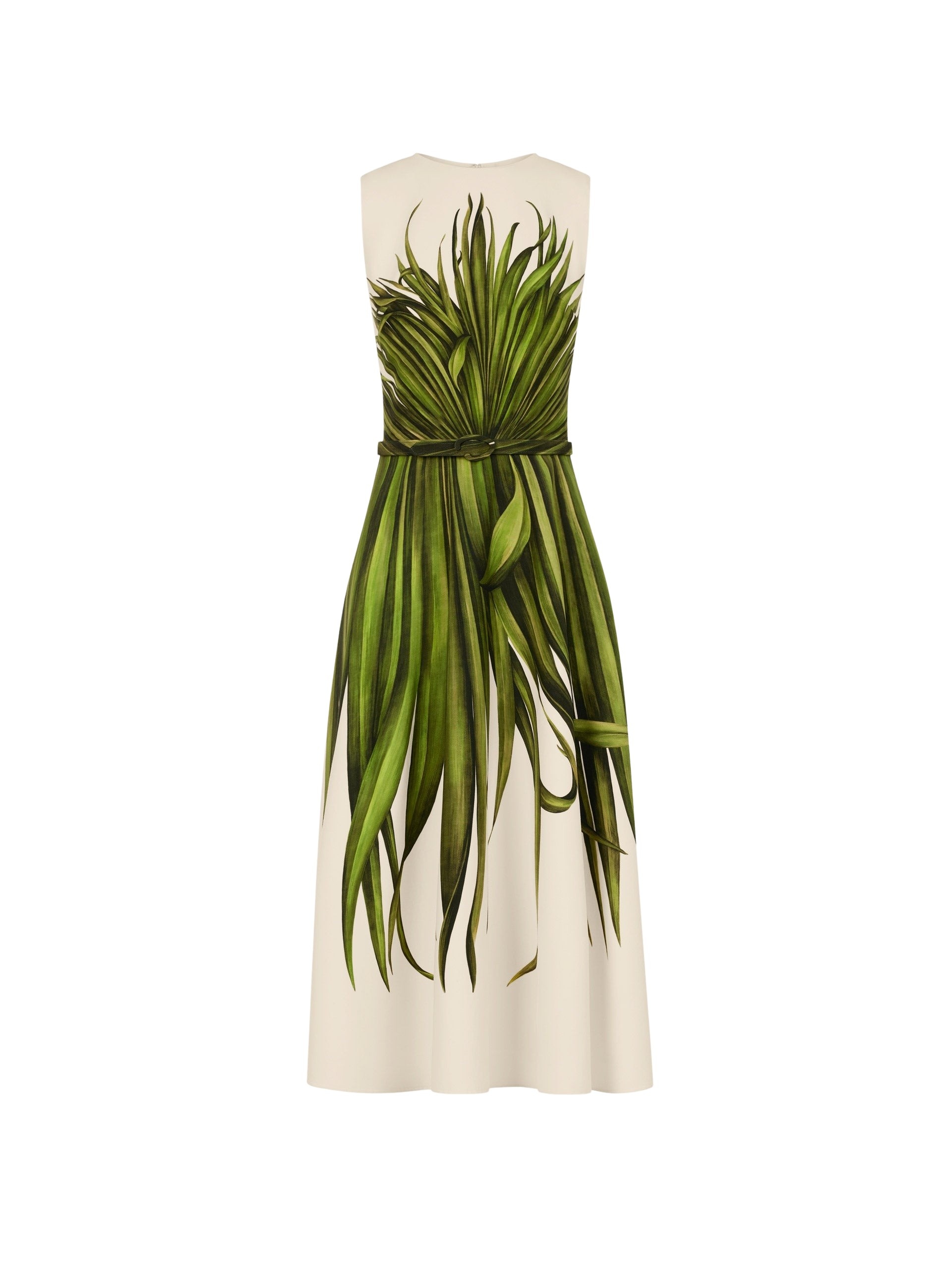 Oscar de la Renta Palm Leaves Wool-Blend Dress - Dresses - American Luxury Evening Wear at Coveti