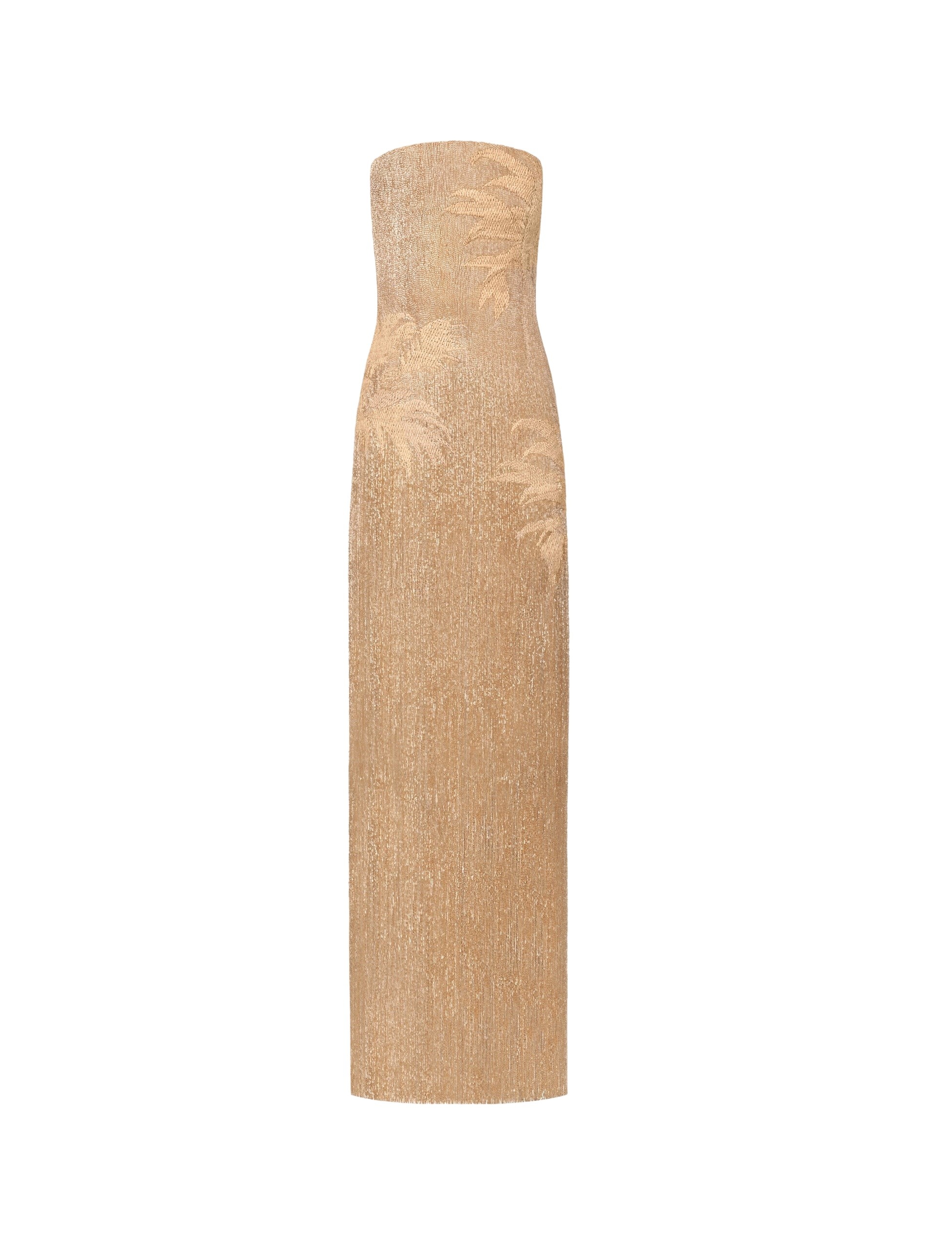 Oscar de la Renta Palm Tree Raffia Fringe Gown - Dresses - American Luxury Evening Wear at Coveti