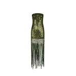 Oscar de la Renta Sequin Fringe Gown - Dresses - American Luxury Evening Wear at Coveti