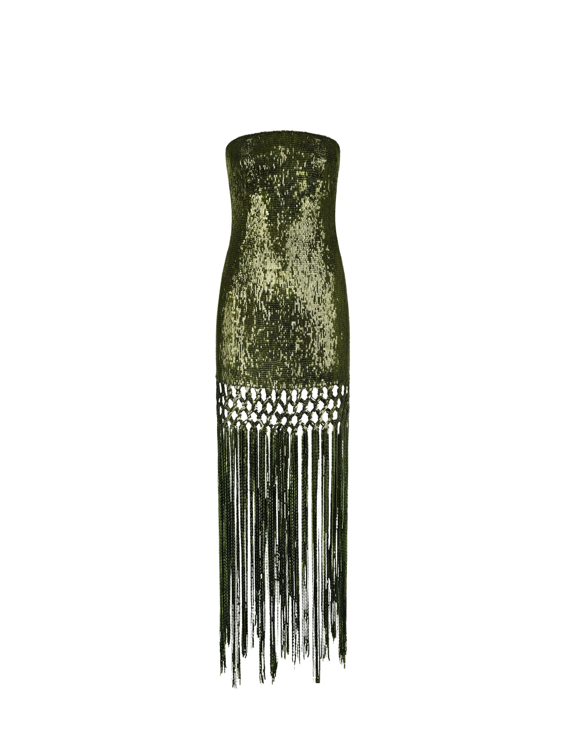 Oscar de la Renta Sequin Fringe Gown - Dresses - American Luxury Evening Wear at Coveti