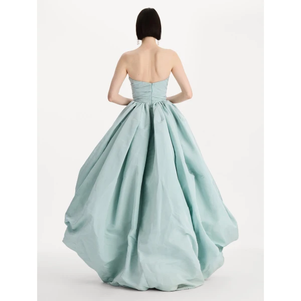 Oscar de la Renta Silk Faille High-Low Gown - Dresses - American Luxury Evening Wear at Coveti