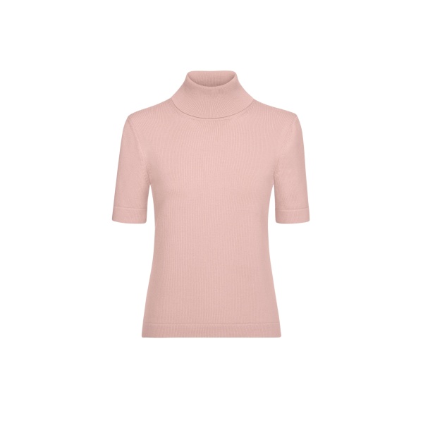 Oscar de la Renta Turtleneck Wool Short-Sleeve Pullover
