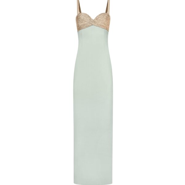 Oscar de la Renta Twist-Detail Metallic Column Gown - Dresses - American Luxury Evening Wear at Coveti
