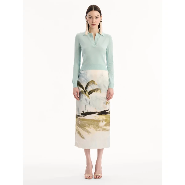 Oscar de la Renta Wool Polo Pullover - Knitwear - American Luxury Evening Wear at Coveti